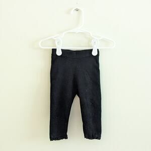 Zara Lace Hem Black Knit Leggings Size 6/9m